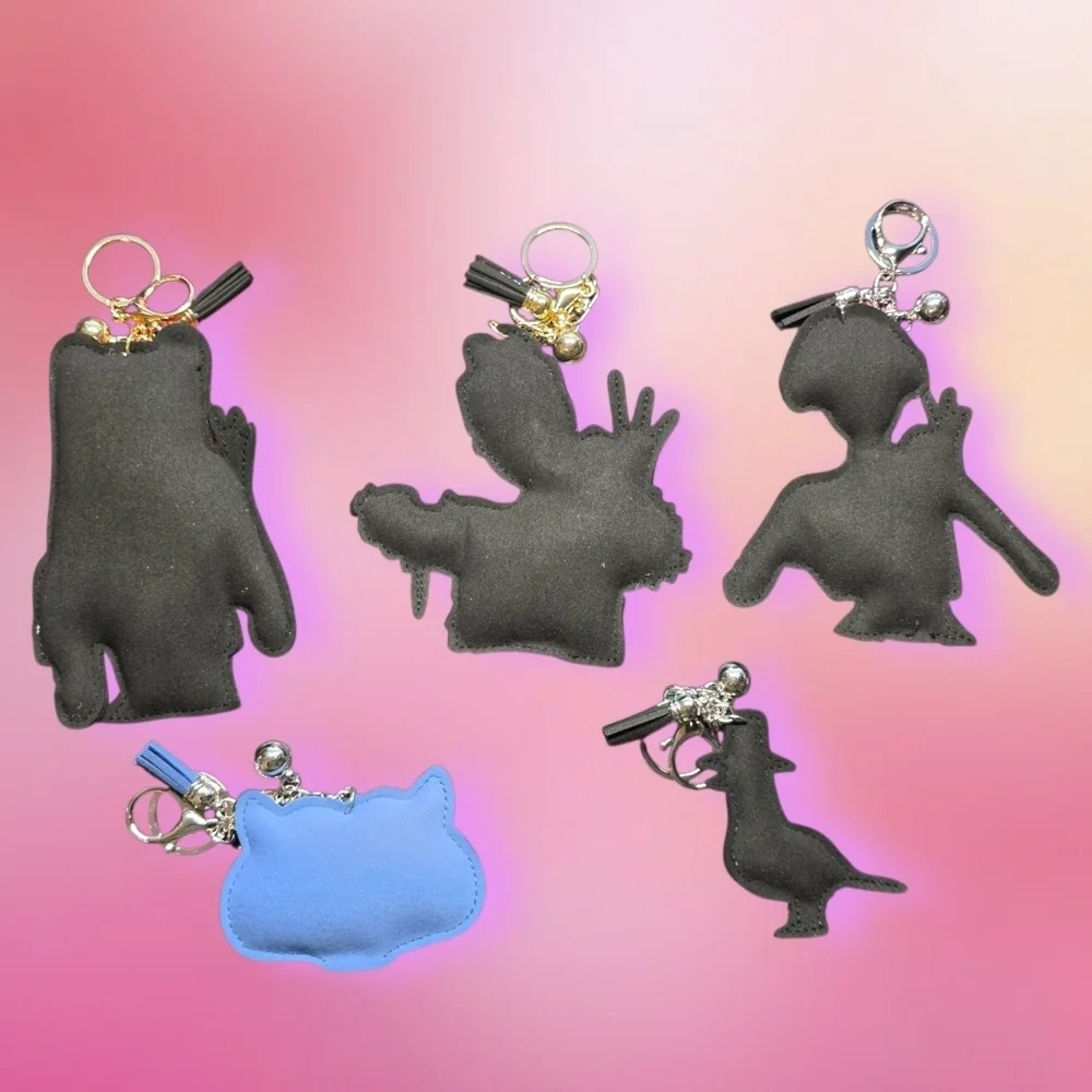 ✨ KPOP DEMON HUNTERS Rhinestone 5 Piece Bag Charm Set | Anime-Style Keychains ✨